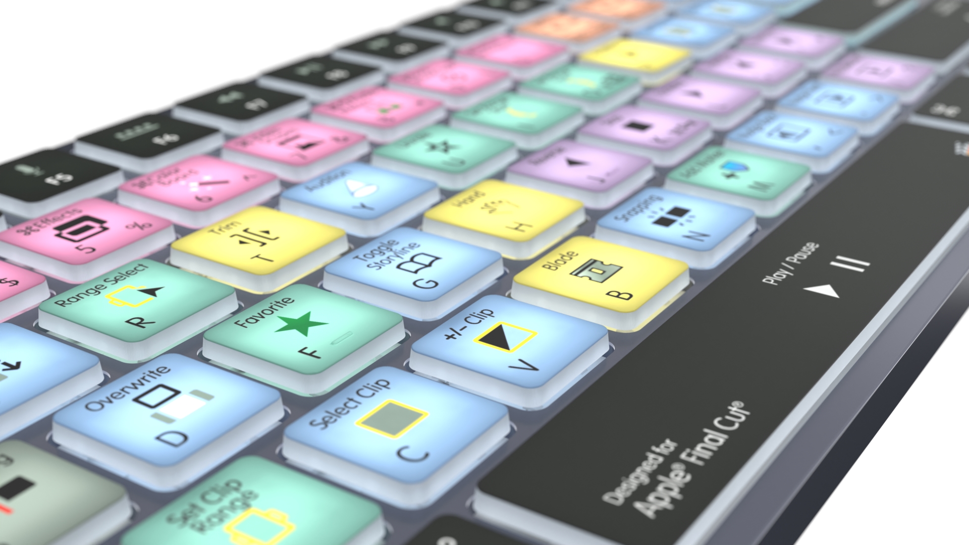 Logickeyboard Backlit & Bluetooth - Final Cut Pro - Mac